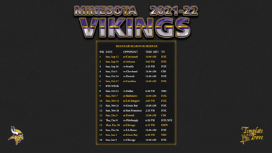 Minnesota Vikings 2021-22 Wallpaper Schedule