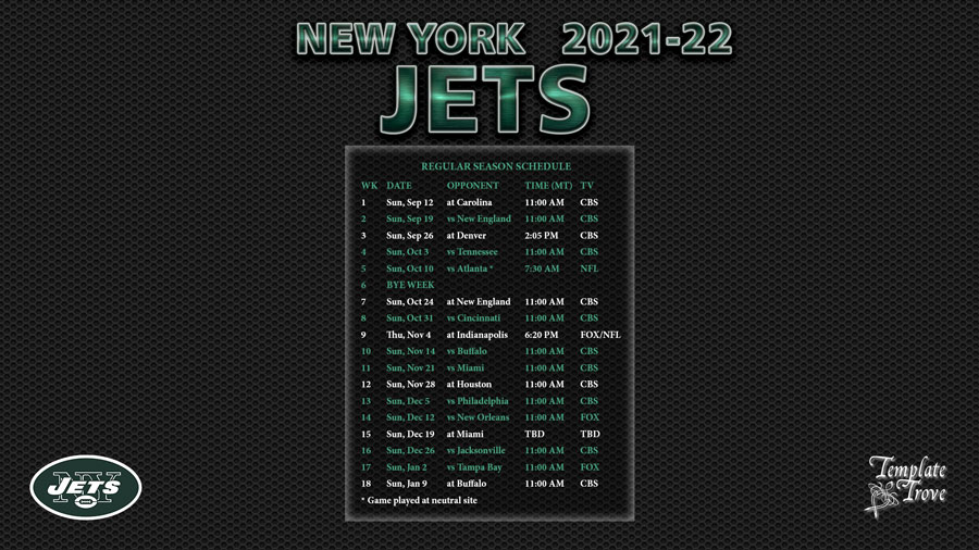 20212022 New York Jets Wallpaper Schedule