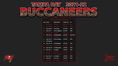 Tampa Bay Buccaneers 2021-22 Wallpaper Schedule