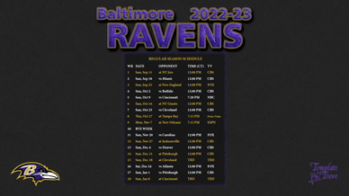 Baltimore Ravens 2022-23 Wallpaper Schedule
