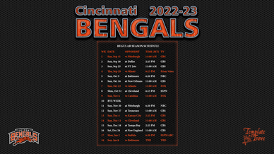 Cincinnati Bengals 2022-23 Wallpaper Schedule