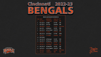 Cincinnati Bengals 2022-23 Wallpaper Schedule