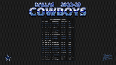 Dallas Cowboys 2022-23 Wallpaper Schedule