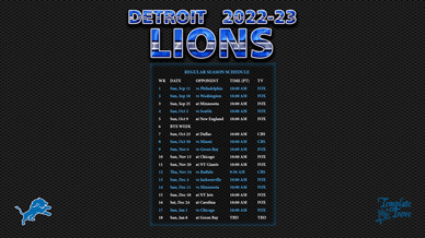 Detroit Lions 2022-23 Wallpaper Schedule