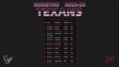 Houston Texans 2022-23 Wallpaper Schedule