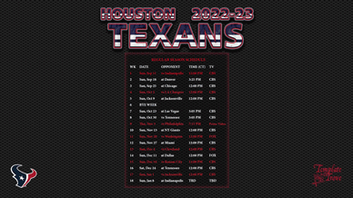 Houston Texans 2022-23 Wallpaper Schedule
