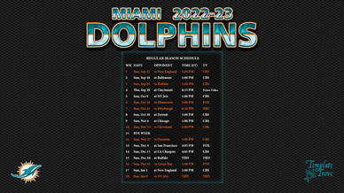 Miami Dolphins 2022-23 Wallpaper Schedule