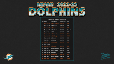Miami Dolphins 2022-23 Wallpaper Schedule