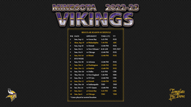 Minnesota Vikings 2022-23 Wallpaper Schedule