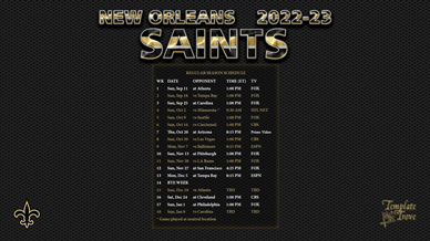 New Orleans Saints 2022-23 Wallpaper Schedule