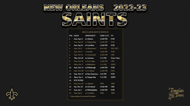 New Orleans Saints 2022-23 Wallpaper Schedule