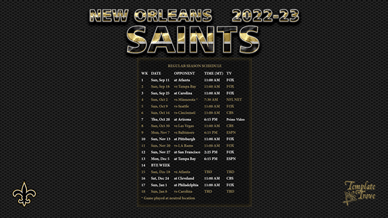 New Orleans Saints 2022-23 Wallpaper Schedule