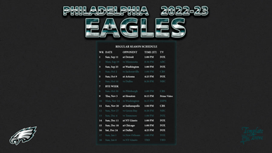 Philadelphia Eagles 2022-23 Wallpaper Schedule