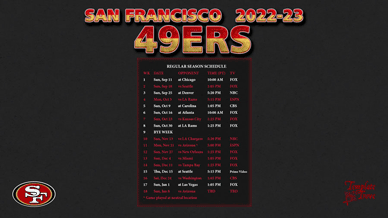 San Francisco 49ers 2022-23 Wallpaper Schedule