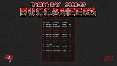 Tampa Bay Buccaneers 2022-23 Wallpaper Schedule