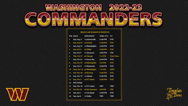 Washington Commanders 2022-23 Wallpaper Schedule