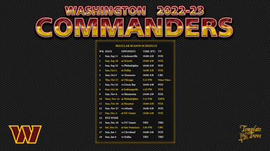 Washington Commanders 2022-23 Wallpaper Schedule