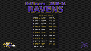 Baltimore Ravens 2023-24 Wallpaper Schedule