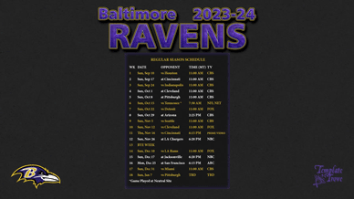 Baltimore Ravens 2023-24 Wallpaper Schedule