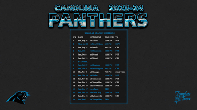 Carolina Panthers 2023-24 Wallpaper Schedule