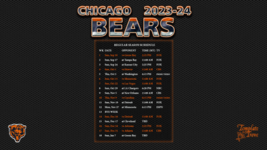 Chicago Bears 2023-24 Wallpaper Schedule