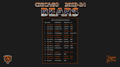 Chicago Bears 2023-24 Wallpaper Schedule