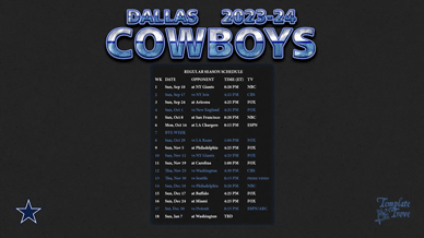 Dallas Cowboys 2023-24 Wallpaper Schedule