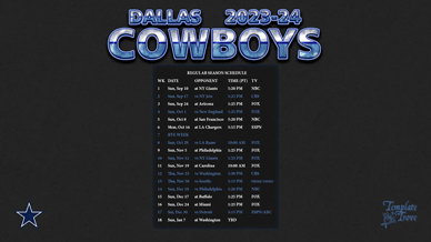 Dallas Cowboys 2023-24 Wallpaper Schedule