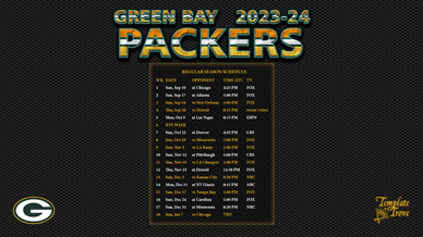 Green Bay Packers 2023-24 Wallpaper Schedule