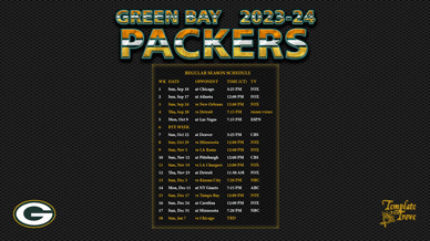 Green Bay Packers 2023-24 Wallpaper Schedule