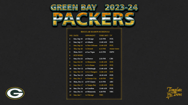 Green Bay Packers 2023-24 Wallpaper Schedule