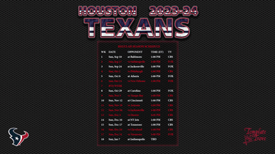 Houston Texans 2023-24 Wallpaper Schedule