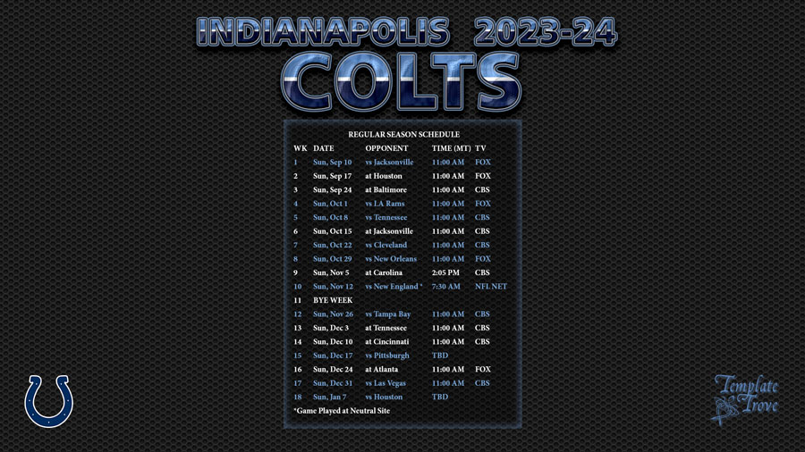 20232024 Indianapolis Colts Wallpaper Schedule