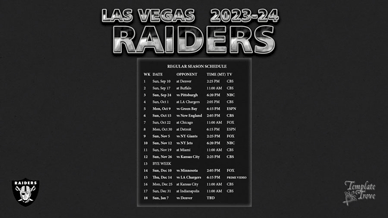 Las Vegas Raiders 2023-24 Wallpaper Schedule