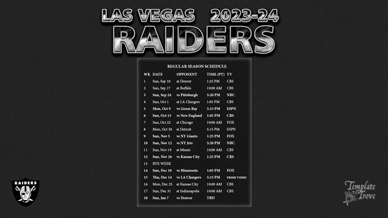 Las Vegas Raiders 2023-24 Wallpaper Schedule