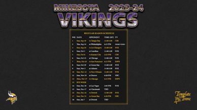 Minnesota Vikings 2023-24 Wallpaper Schedule
