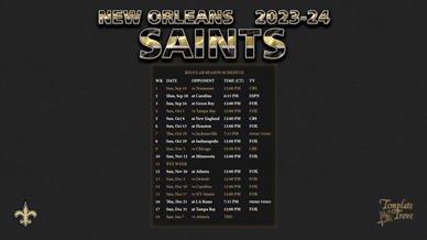 New Orleans Saints 2023-24 Wallpaper Schedule