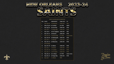 New Orleans Saints 2023-24 Wallpaper Schedule
