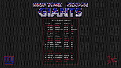 New York Giants 2023-24 Wallpaper Schedule