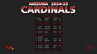 Arizona Cardinals 2024-25 Wallpaper Schedule