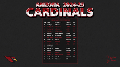 Arizona Cardinals 2024-25 Wallpaper Schedule