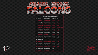 Atlanta Falcons 2024-25 Wallpaper Schedule