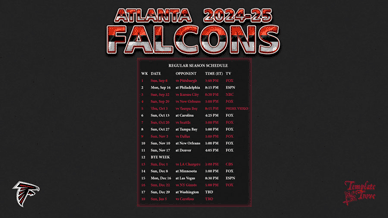 Atlanta Falcons 2024-25 Wallpaper Schedule