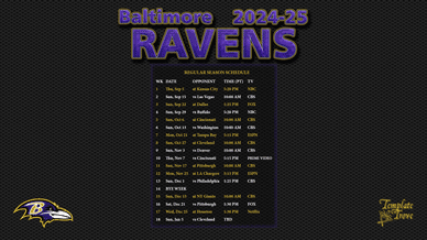 Baltimore Ravens 2024-25 Wallpaper Schedule
