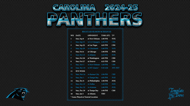 Carolina Panthers 2024-25 Wallpaper Schedule