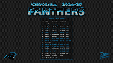 Carolina Panthers 2024-25 Wallpaper Schedule