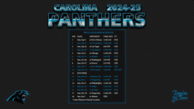 Carolina Panthers 2024-25 Wallpaper Schedule