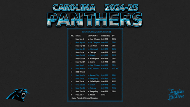 Carolina Panthers 2024-25 Wallpaper Schedule