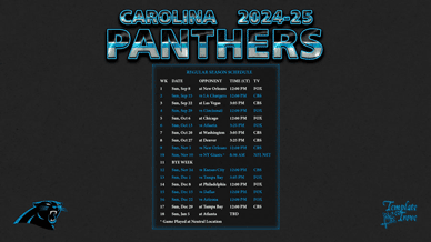 Carolina Panthers 2024-25 Wallpaper Schedule