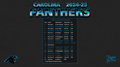 Carolina Panthers 2024-25 Wallpaper Schedule